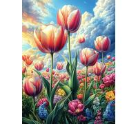 Tulip Flowers in A Blooming Garden Rompicapo 1000 Pezzi Botticelli Per Appassionati Science Fiction Magical Dream Cartone Rigido Nascita Di Venere Per Decorazione Murale Edizione Limitata Con Poster I