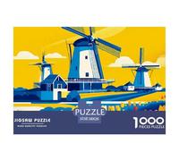 Tulip Puzzle 1000 Pezzi Dutch Landscapes Flower - Qualità Made in Italy, Design Artistico Rilassante, Poster Da Appendere, Confezione Lusso - 38x26cm/1000pcs