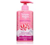 Tulipano Nero Lozione Corpo con Dosatore Fragola e Crema Massima Idratazione 400 ml Intensamente Profumata e per tutti i tipi di Pelle
