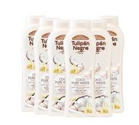 Tulipan nero, gel da bagno Coco bianco puro, pelle in più liscio, 720 unità x6 ml