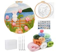 Tulipani Ago Infeltrimento Kit Feltro Dipinto per Principianti Con Woolneedle