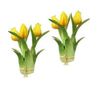 Tulipani artificiali, 18 cm, set di 2 fiori artificiali di seta, decorazione pasquale pasquale, fiori primaverili, decorazione primaverile, decorazione primaverile, decorazione pasquale, cespuglio di