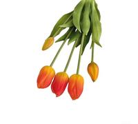 Tulipani artificiali realizzati in materiale PE resistente allo sbiadimento per un aspetto coerente in casa, giardino, ufficio e ospitalità ambiente decorativo (tramonto)
