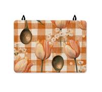 Tulipani Copertura superiore per stufa elettrica, cucchiaio rustico primaverile fiore primavera arancione gomma antiscivolo copertura superiore in vetro per cucina cucina cucina essenziale 71 x 50 cm