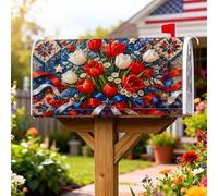 Tulipani - Coperture magnetiche per cassetta postale, motivo natalizio rustico, margherite e stelle, per il giorno dell'indipendenza, protezione per la porta d'ingresso, 45 x 53 cm