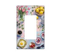Tulipani Cucina Singolo Interruttore Della Luce Della Copertura Della Luce Della Luce Della Molla Floreale Limoni Bacche Primavera Pesca Plastica Dimensioni Standard Piastra Decorativa per Nuovo