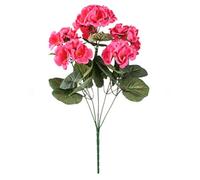 Tulipani Fiori artificiali in seta, piante di geranio realistiche, piante di geranio da giardino, per casa, matrimonio, cucina, tavolo, centrotavola, con foglie e (H, 35 x 10 x 3 cm)