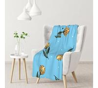 Tulipani gialli disegnati a mano,Coperta morbida, calda, anti-pilling, in flanella, peluche, 76 x 102 cm