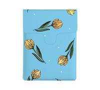 Tulipani gialli disegnati a mano, Custodia per laptop in pelle PU, borsa per notebook, custodia per laptop, custodia per tablet