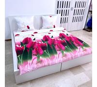 Rose Rosa Set Lenzuola Letto Una Piazza e Mezza Copripiumino 200x220cm m01