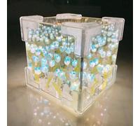 Tulipano - Kit fai da te con luce notturna a energia solare per bambini, lampada creativa a forma di fiore, per attività educative e pratiche, per bambini, decorazione per la casa e il giardino (blu)
