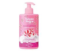 Tulipano Nero Lozione Corpo con Dosatore Fragola e Crema Massima Idratazione 400 ml Intensamente Profumata e per tutti i tipi di Pelle