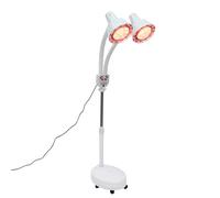 TuliperMood Lampada a infrarossi, 275 W, lampada a infrarossi regolabile, terapia a infrarossi, lampada a doppia testa, con ruote e telecomando, rotazione a 360°, per rilassamento muscolare