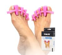 Tuli's Soft Moves - Separatori per Dita Regolabili in Silicone Morbido per Allineamento, Alluce Valgo, Dita a Martello, Fascite Plantare, Yoga e Neuroma di Morton, Taglia Unica, Rosa