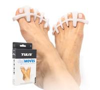 Tuli's Soft Moves - Separatori per Dita Regolabili in Silicone Morbido per Allineamento, Alluce Valgo, Dita a Martello, Fascite Plantare, Yoga e Neuroma di Morton, Taglia Unica, Bianco
