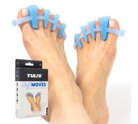 Tuli's Soft Moves - Separatori per Dita Regolabili in Silicone Morbido per Allineamento, Alluce Valgo, Dita a Martello, Fascite Plantare, Yoga e Neuroma di Morton, Taglia Unica, Blu
