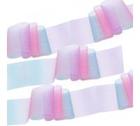 Tulle Arcobaleno Glitter Rotolo 30 cm x 9 m, Tulle Nastro Sfumato Blu Viola Rosso, Morbido Tavolo Tulle Artigianato per Feste di Matrimonio Tutù e Decorazioni