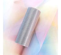 Tulle Arcobaleno Glitterato 15cm x 9m Rotolo di Tulle con Effetto Sfumatura per Decorazioni Festa, Matrimoni e Artigianato - Tessuto Voile Resina Glitter Antistrappo