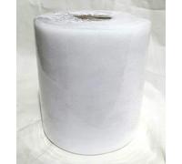 Tulle Bobina Rotolo 100 Metri, Bianco, Altezza 12,5 cm