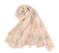 Tulle Fabric Pink Flower Embroidery Mesh Lace Soft For Wedding Party Christmas Decoration(Peach-AK,600CM X 150CM)