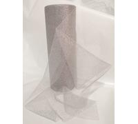Tulle glitter larghezza 25 cm bobina rotolo da 50 metri | argento glitter