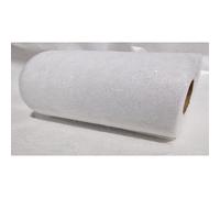 Tulle glitter larghezza 25 cm bobina rotolo da 50 metri | bianco glitter