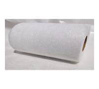 Tulle glitter larghezza 25 cm bobina rotolo da 50 metri | bianco glitter FCA-GL