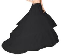 Tulle Lungo Trailing Sottogonna per Donna Gonna da Sposa in Crinolina, 2 Anello Hoop Petticoat per 1950s Retro Abito Skirt, 2 Cerchi e 3 Volant Sottoveste per Abito da Ballo Abito Barocco(Nero,44)