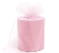 Tulle Roll Wedding Roll, 15cm x 91.4 m Tulle Roll Ribbon, Wedding Decoration for DIY Skirt Table Decoration (Pink)