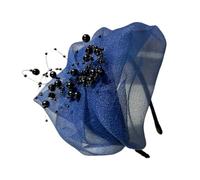 Tulle Volant Fascia Perline Mezzo Cappello Per Le Donne Ragazza Estetica Francese Fascinator Hairhoop Per Il Partito di Sera Styling Dei Capelli Teaparty Accessori