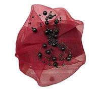 Tulle Volant Fascia Perline Mezzo Cappello Per Le Donne Ragazza Estetica Francese Fascinator Hairhoop Per Il Partito di Sera Styling Dei Capelli Teaparty Accessori