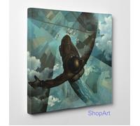 Tullio Crali Prima che si Apre il Paracadute Stampa su Tela Vernice Pennellate