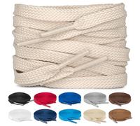 TULMERO SULPO 2 paia di lacci piatti da 8mm per scarpe, Beige chiaro., 75 cm - 2 Paare