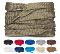 TULMERO SULPO 2 paia di lacci piatti da 8mm per scarpe, beige scuro, 90 cm - 2 Paare