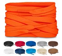 TULMERO SULPO 2 paia di lacci piatti da 8mm per scarpe, Colore: arancione., 150 cm - 2 Paare