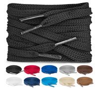 TULMERO SULPO 2 paia di lacci piatti da 8mm per scarpe, Nero , 120 cm - 2 Paare