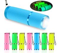 Tulov 8 mini torce a LED per bambini - 9 perline a LED con cordino, torcia per bambini, torcia da campeggio per attività all'aperto, escursioni, emergenze, compleanni e regali per feste