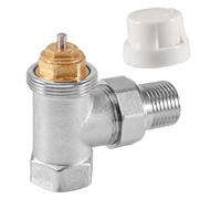 Tulov Valvola termostatica G1/2, valvola di passaggio 1/2", vite di ritorno con connettore filettato, valvola di riscaldamento, valvola per radiatore, testa termostatica, regolazione della temperatura