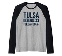 Tulsa Oklahoma EST. 1836 Vintage Hometown Pride Maglia con Maniche Raglan