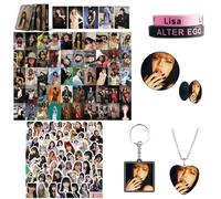 Tulufanskrr Blackpink Lisa - Set regalo per tifosi lampeggianti, rosa nero, articolo Kpop Lisa Merchandise regalo, zaino e portachiavi