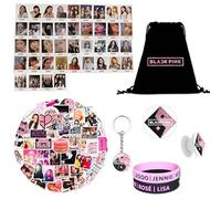 Tulufanskrr Blackpink - Set regalo per tifosi, regalo per lampeggianti, nero e merch kpop, nero/rosa, con zaino, portachiavi in silicone