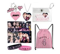 Tulufanskrr Set regalo per fan di BP Merch Kpop Merchandise Set regalo per Blink JUMP Love Portachiavi Zaino, braccialetti in silicone adesivi portafogli