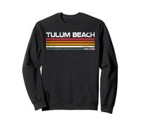Tulum Beach, Messico, Design retrò da Viaggio a Righe Felpa