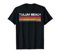 Tulum Beach, Messico, Design retrò da Viaggio a Righe Maglietta