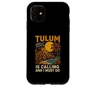 Tulum Is Calling I Must Go Vintage Donna Beach Life Custodia per iPhone 11