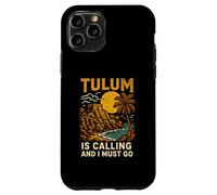 Tulum Is Calling I Must Go Vintage Donna Beach Life Custodia per iPhone 11 Pro