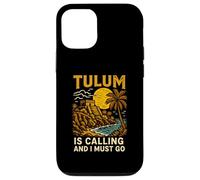 Tulum Is Calling I Must Go Vintage Donna Beach Life Custodia per iPhone 12/12 Pro
