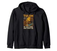 Tulum Is Calling I Must Go Vintage Donna Beach Life Felpa con Cappuccio