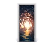 Tulup Adesivo per porta 85x205 cm autoadesivo - foresta chiusa