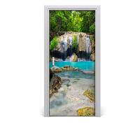 Tulup Adesivo per porta 95x205 cm autoadesivo - Cascata nella giungla